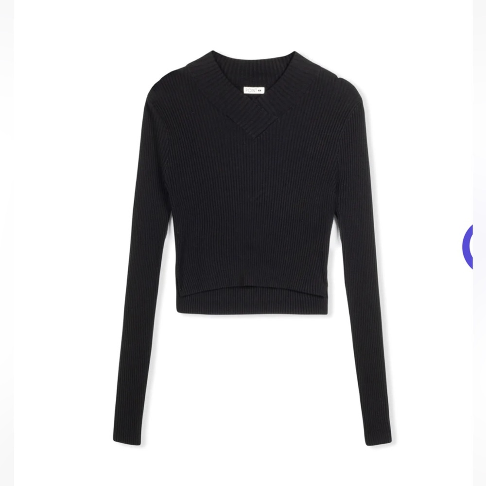 Point V Neck Cropped Sweater